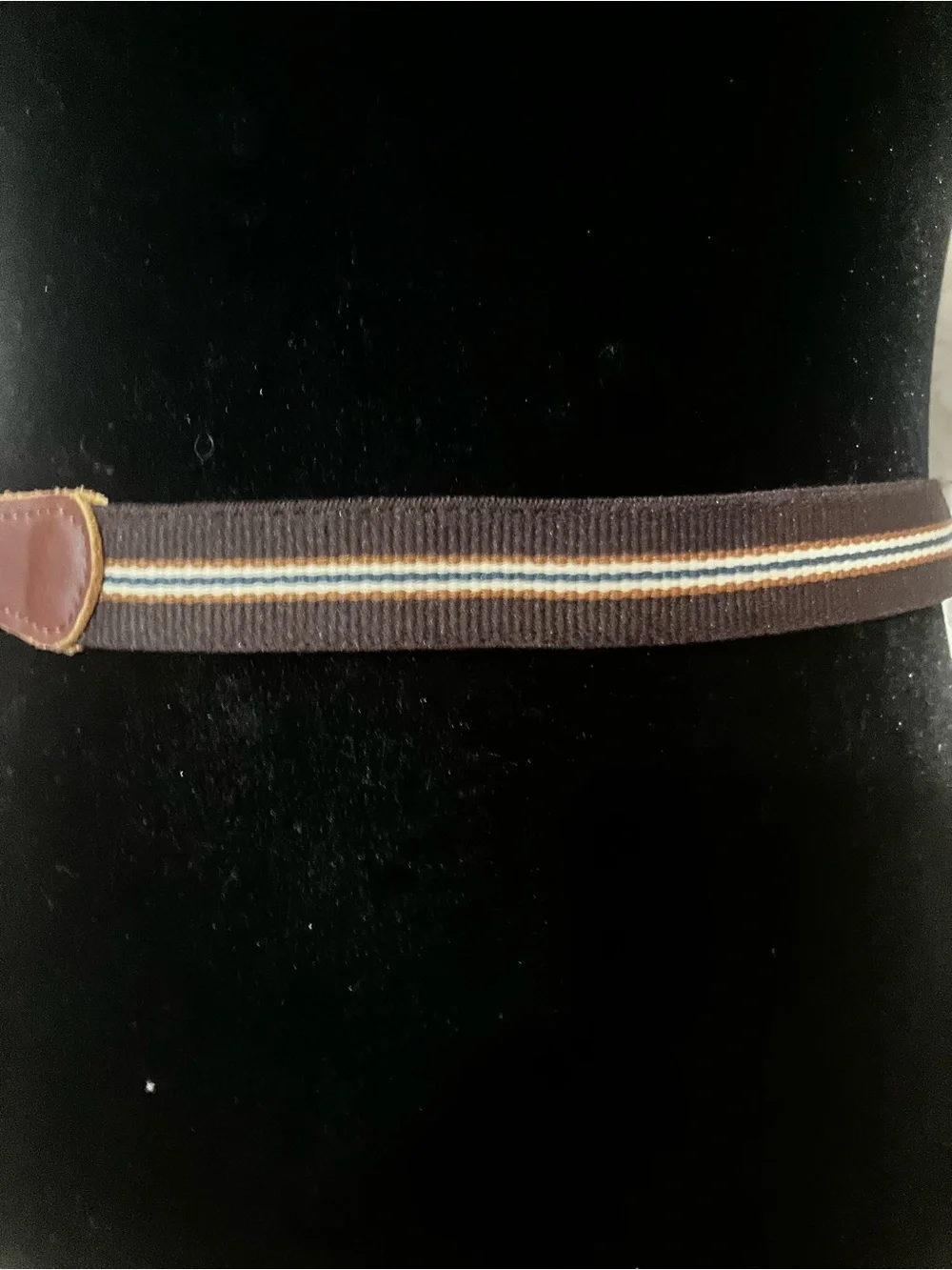 Grosgrain Ribbon Leather Tab Belt